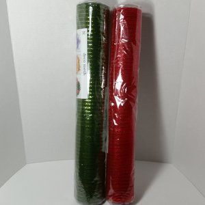 Red Green Deco Mesh 21" Wreaths Crafts 2 Rolls Christmas
